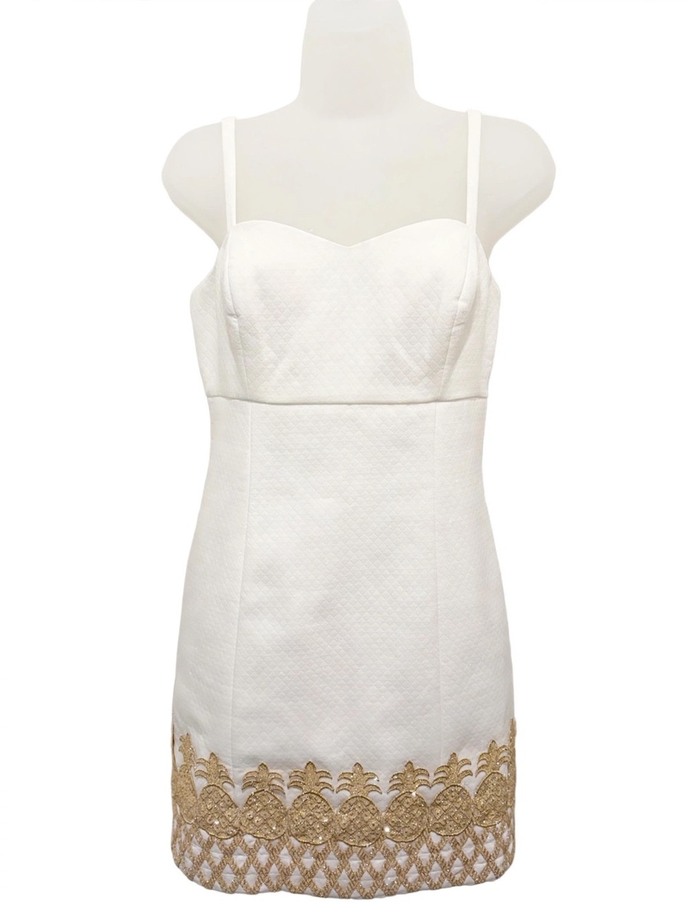 Lilly Pulitzer Resort White Gold Pineapple dress size 0